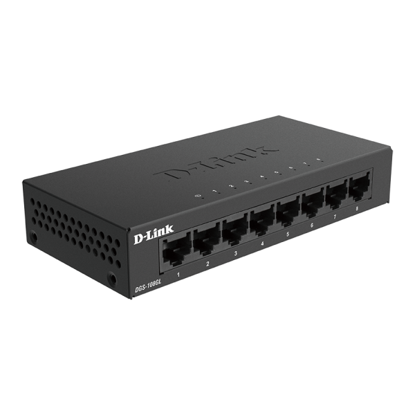 D-LINK SWITCH 8 PORTE GIGABIT ETHERNET METAL HOUSING UNMANAGED SWITCH [DGS-108GL]