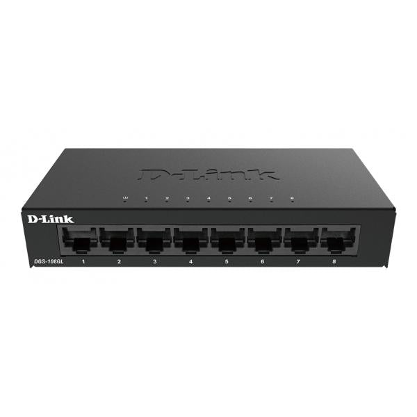 D-LINK SWITCH 8 PORTE GIGABIT ETHERNET METAL HOUSING UNMANAGED SWITCH [DGS-108GL]