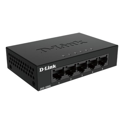 D-LINK SWITCH 5 PORTE GIGABIT UNMANAGED ETHERNET METAL HOUSING [DGS-105GL]