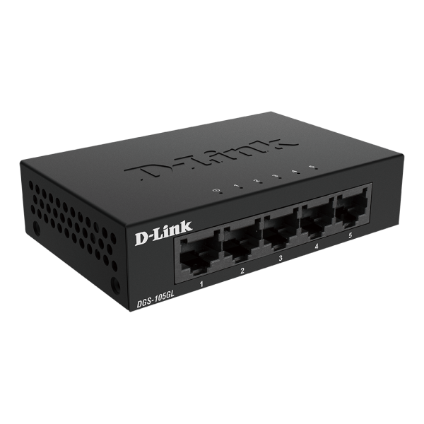 D-Link DGS-105GL switch di rete Non gestito Gigabit Ethernet (10/100/1000) Desktop Nero [DGS-105GL]