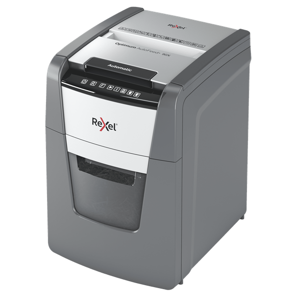 Rexel Distruggidocumenti automatico Optimum AutoFeed+ 90X con taglio a frammenti [2020090XEU]