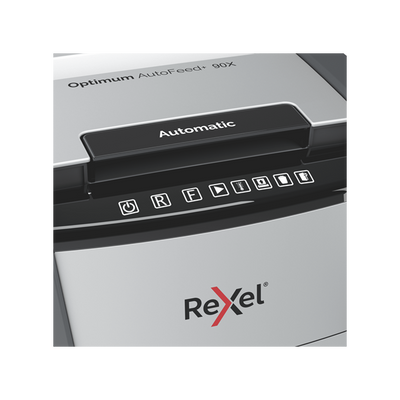 Rexel Distruggidocumenti automatico Optimum AutoFeed+ 90X con taglio a frammenti [2020090XEU]
