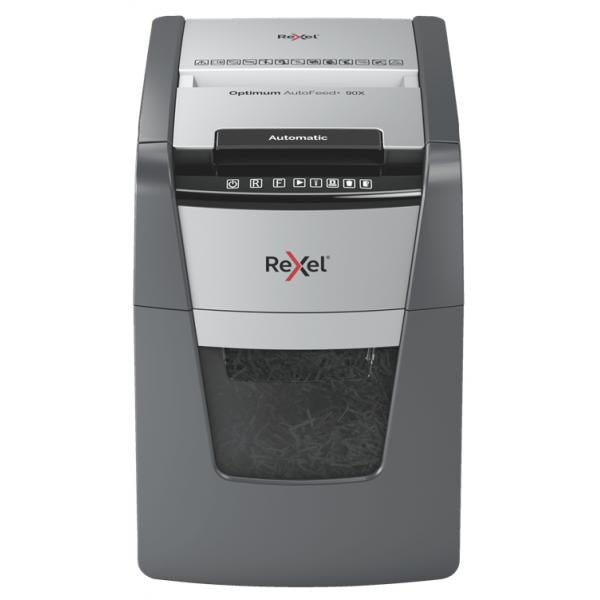 Rexel Distruggidocumenti automatico Optimum AutoFeed+ 90X con taglio a frammenti [2020090XEU]
