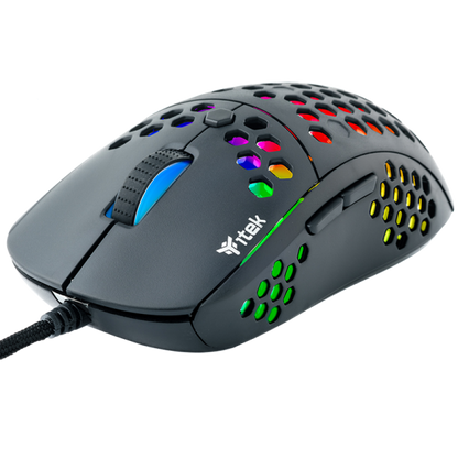 ITEK MOUSE GAMING 12000DPI, RGB, SOFTWARE, SENSORE P3327, LEGGERO, A NIDO DAPE [ITMGG71]