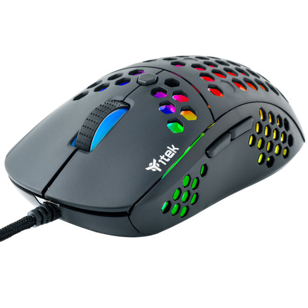 ITEK MOUSE GAMING 12000DPI, RGB, SOFTWARE, SENSORE P3327, LEGGERO, A NIDO DAPE [ITMGG71]