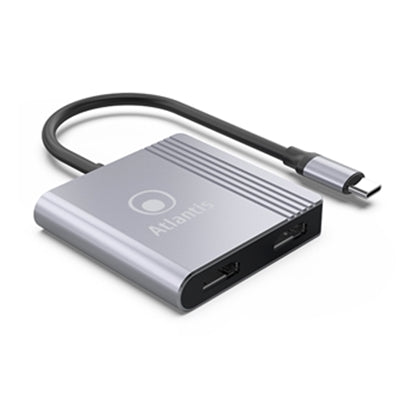 ADATTATORE Type-C a DUAL HDMI ATLANTIS A04-TC_2HDMI+ -Ris.fino a 1920x1080@60Hz - Cavo 18cm [A04-TC_2HDMI+]
