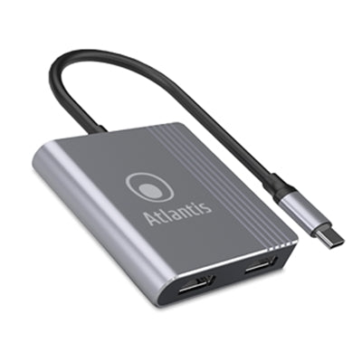 ADATTATORE Type-C a DUAL HDMI ATLANTIS A04-TC_2HDMI+ -Ris.fino a 1920x1080@60Hz - Cavo 18cm [A04-TC_2HDMI+]