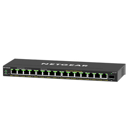 NETGEAR GS316EP-100PES switch di rete Gestito Gigabit Ethernet (10/100/1000) Supporto Power over Ethernet (PoE) Nero [GS316EP-100PES]