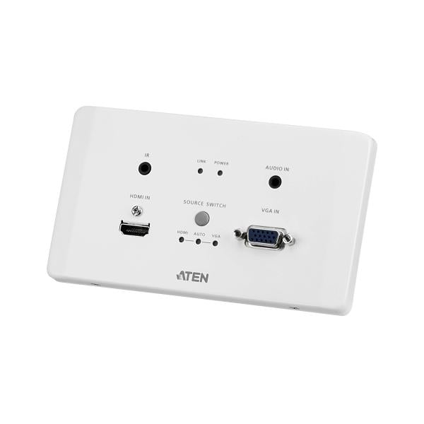 Aten Trasmettitore HDBaseT HDMI e VGA con piastra da parete UE/PoH (4K a 100 m) (HDBaseT Classe A) [VE2812AEUT-AT-G]