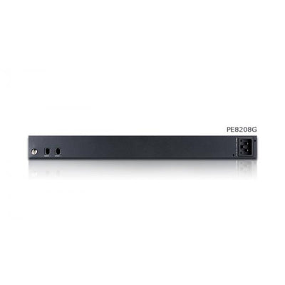 ATEN PE8208G - 8-Outlet 1U eco PDU, Metered and Swtiched by Outlet (16A) (7x C13, 1x C19) [PE8208G-ATB-G]