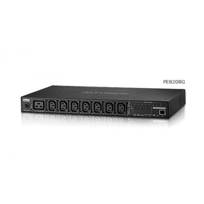 ATEN PE8208G - 8-Outlet 1U eco PDU, Metered and Swtiched by Outlet (16A) (7x C13, 1x C19) [PE8208G-ATB-G]