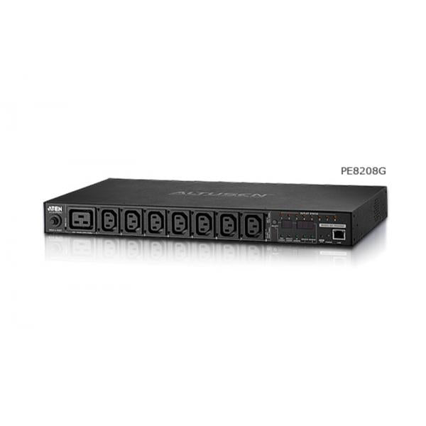 Aten 8-Port Intelligent 1U ECO Power Distribution Unit (PDU), Metered by Outlet (7 x C13, 1 x C19) [PE8208G-ATA-G]
