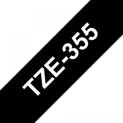 BROTHER NASTRO LAMINATO DA 24MM LUNGHEZZA 8 METRI COLORE BIANCO SU FONDO NERO [TZE355]