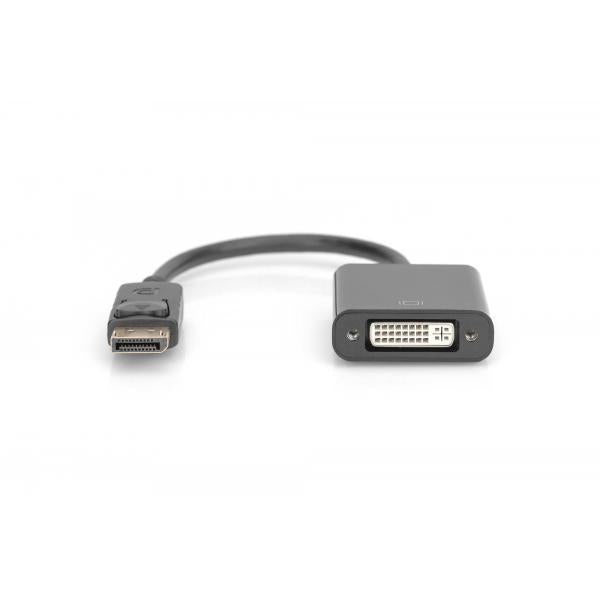 Digitus DisplayPort adapter cable - DP - DVI (24+5) M/F - 0.15m -w/interlock - DP 1.1 compatible - Black [AK-340401-001-S]