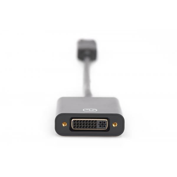 Digitus DisplayPort adapter cable - DP - DVI (24+5) M/F - 0.15m -w/interlock - DP 1.1 compatible - Black [AK-340401-001-S]
