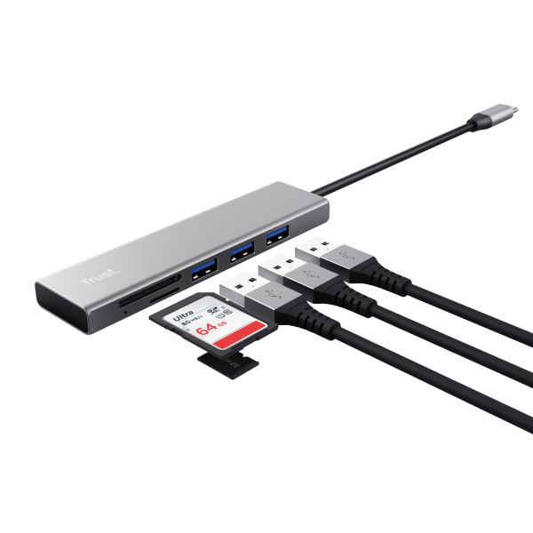 TRUST HUB E LETTORE SCHEDE HALYX FAST USB-C HUB [24191]