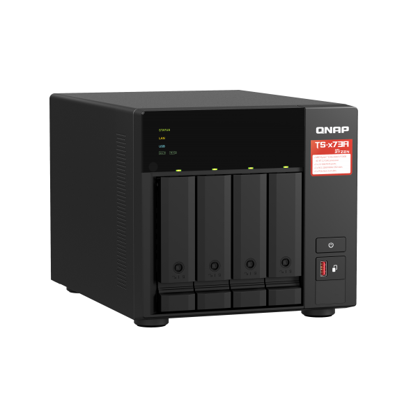 Qnap AMD Ryzen Embedded V1500B 2.2GHz NAS Tower - 8GB SO-DIMM DDR4 (1 x 8 GB) - 5GB Flash - Black [TS-473A-8G]