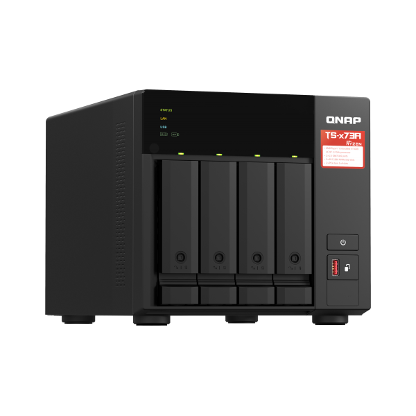 Qnap AMD Ryzen Embedded V1500B 2.2GHz NAS Tower - 8GB SO-DIMM DDR4 (1 x 8 GB) - 5GB Flash - Black [TS-473A-8G]