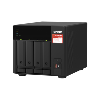 Qnap AMD Ryzen Embedded V1500B 2.2GHz NAS Tower - 8GB SO-DIMM DDR4 (1 x 8 GB) - 5GB Flash - Black [TS-473A-8G]