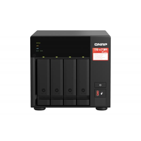 Qnap AMD Ryzen Embedded V1500B 2.2GHz NAS Tower - 8GB SO-DIMM DDR4 (1 x 8 GB) - 5GB Flash - Black [TS-473A-8G]