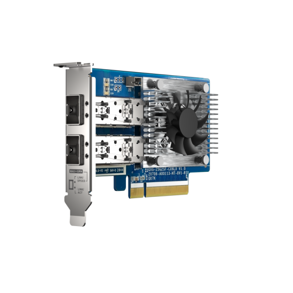 QNAP QXG-25G2SF-CX6 scheda di rete e adattatore Interno Fibra 25000 Mbit/s [QXG-25G2SF-CX6]