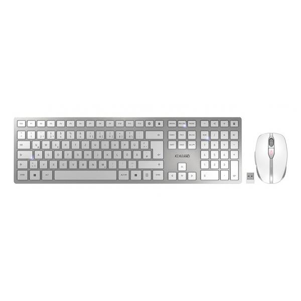 Cherry DW 9100 SLIM - Desktop set - Wireless - QWERTZ - Silver [JD-9100DE-1]