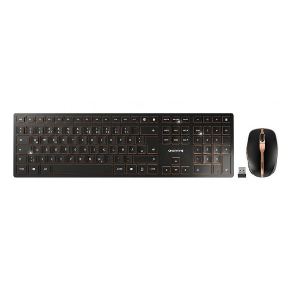 Cherry DW 9100 SLIM - Desktop set - Wireless - QWERTZ - Black [JD-9100DE-2]