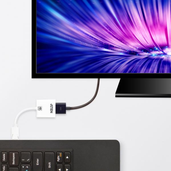 Aten 4K Active DisplayPort to HDMI converter, 3D, up 3840 by 2160 @30Hz [VC986-AT]