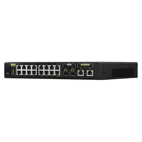 QNAP QSW-M2116P-2T2S switch di rete Gestito L2 2.5G Ethernet Supporto Power over Ethernet (PoE) Nero [QSW-M2116P-2T2S]