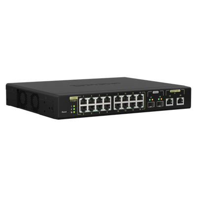 QNAP QSW-M2116P-2T2S switch di rete Gestito L2 2.5G Ethernet Supporto Power over Ethernet (PoE) Nero [QSW-M2116P-2T2S]