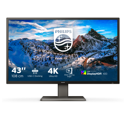 PHILIPS MONITOR 42,5 LED VA 16:9 4K UHD 4MS 400 CDM, DP/HDMI HUB USB-C, PIVOT, MULTIMEDIALE [439P1]