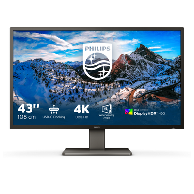 PHILIPS MONITOR 42,5 LED VA 16:9 4K UHD 4MS 400 CDM, DP/HDMI HUB USB-C, PIVOT, MULTIMEDIALE [439P1]