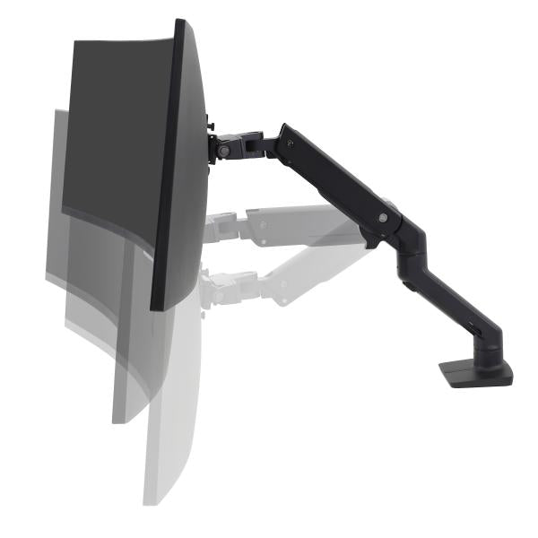 Ergotron HX Desk Monitor Arm - HD Pivot - Max. 49 inch screen - Matte Black [45-647-224]