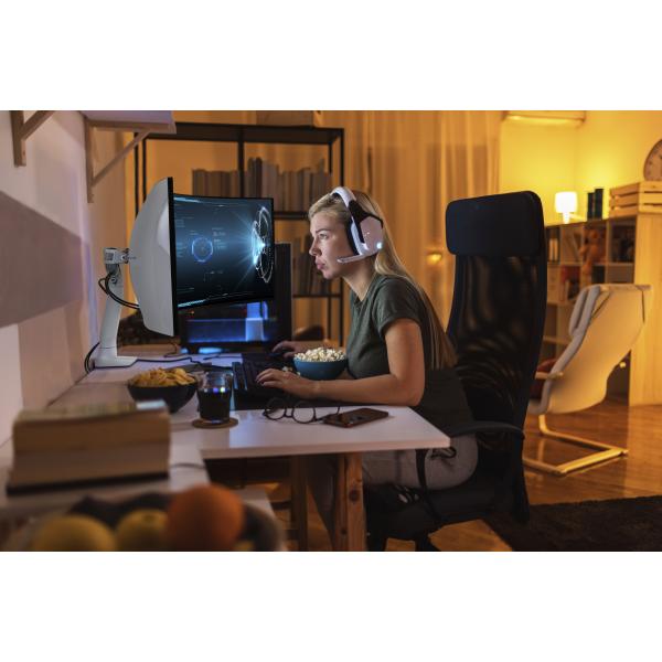 Ergotron HX Desk Monitor Arm - HD Pivot - Max. 49 inch screen - Matte Black [45-647-224]