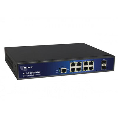 Allnet ALL SG8610PM, switch smart managed 8 Giga PoE Fanless 2SFP PROMO FINO AD ESAURIMENTO SCORTE [ALL-SG8610PM]