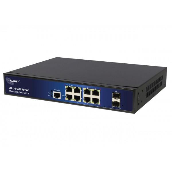 Allnet ALL SG8610PM, switch smart managed 8 Giga PoE Fanless 2SFP PROMO FINO AD ESAURIMENTO SCORTE [ALL-SG8610PM]