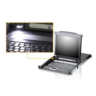 Aten 8-Port 17" LCD KVM Switch (USB - PS/2 VGA) with USB Peripheral port TASTIERA INGLESE [CL5708M-ATA-EG]