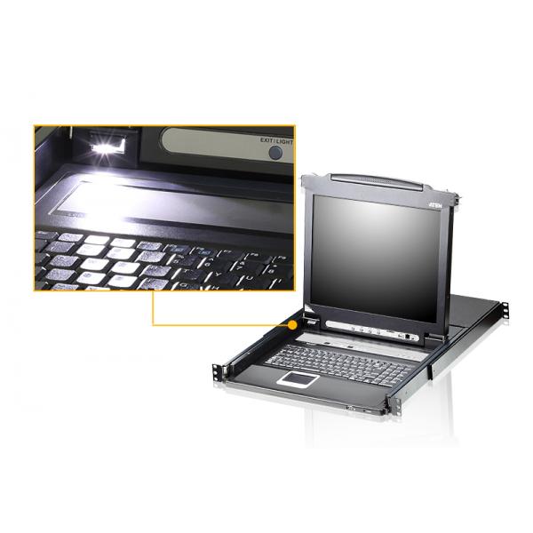 Aten 8-Port 17" LCD KVM Switch (USB - PS/2 VGA) with USB Peripheral port TASTIERA INGLESE [CL5708M-ATA-EG]