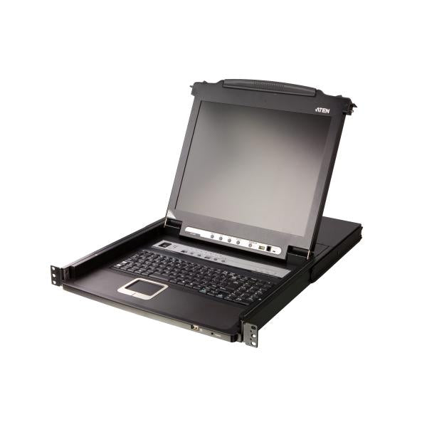 Aten 8-Port 17" LCD KVM Switch (USB - PS/2 VGA) with USB Peripheral port TASTIERA INGLESE [CL5708M-ATA-EG]
