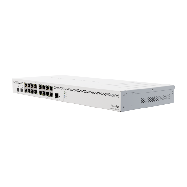 MikroTik Router with 16x Ethernet ports. two 10G SFP+cages. full-size USB and RJ-45 console port on the front panel. [CCR2004-16G-2S+]