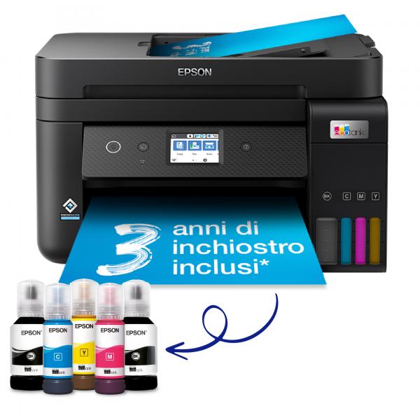 EPSON MULTIFUNZIONE INK A4 COLORE, ECOTANK ET-4800, 33PPM, ADF, FRONTE/RETRO MANUALE, USB/LAN/WIFI, 4 IN 1 [C11CJ65402]