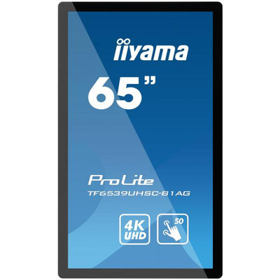 iiyama TF6539UHSC-B1AG visualizzatore di messaggi Pannello piatto interattivo 165,1 cm (65") LCD 500 cd/m 4K Ultra HD Nero Touch screen [TF6539UHSC-B1AG]