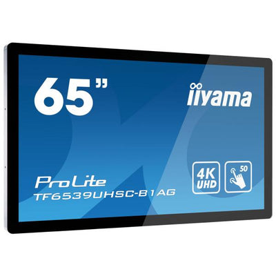 iiyama TF6539UHSC-B1AG visualizzatore di messaggi Pannello piatto interattivo 165,1 cm (65") LCD 500 cd/m 4K Ultra HD Nero Touch screen [TF6539UHSC-B1AG]