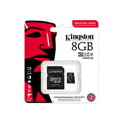 Kingston Technology Industrial 8 GB MicroSDHC UHS-I Classe 10 [SDCIT2/8GB]