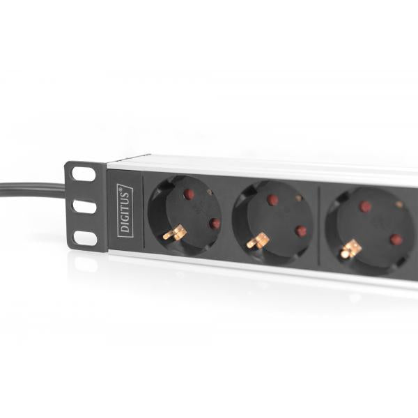 Digitus 1U Aluminum PDU - 10inch rack mount - 4x safety outlet - 16A - 4000W - 250VAC 50/60Hz [DN-95418]