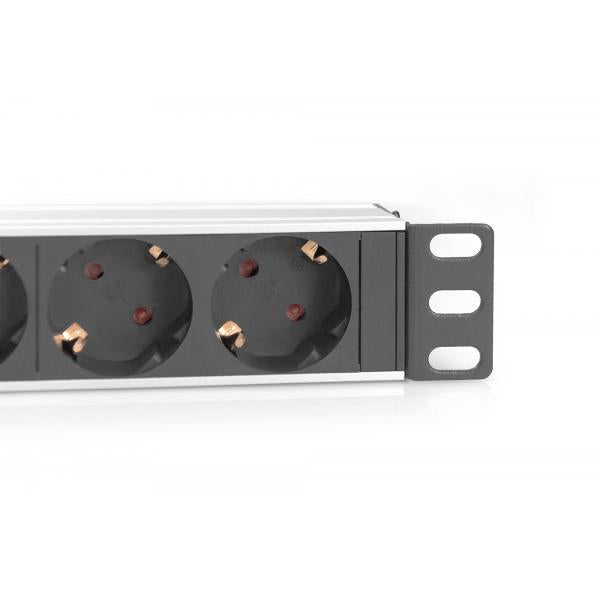 Digitus 1U Aluminum PDU - 10inch rack mount - 4x safety outlet - 16A - 4000W - 250VAC 50/60Hz [DN-95418]
