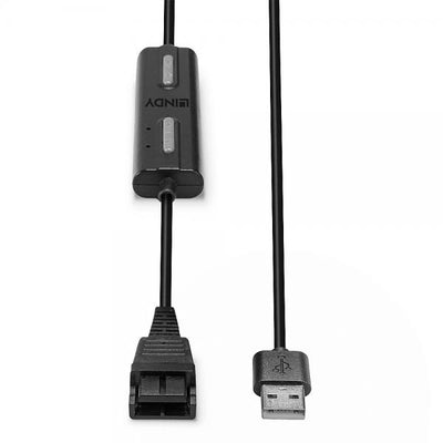 LINDY No. 42750 - Adattatore per cuffie da USB tipo A a Quick Disconnect (Jabra) [LIN-42750]