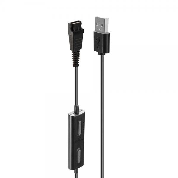 LINDY No. 42750 - Adattatore per cuffie da USB tipo A a Quick Disconnect (Jabra) [LIN-42750]