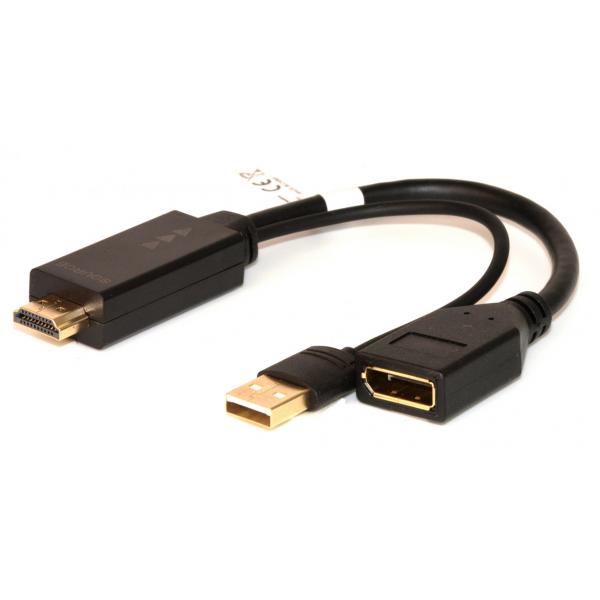 LINK ADATTATORE ATTIVO HDMI MAS - DISPLAYPORT 1.2 FEM E CONNETTORE USB 4K PER PC/NB HDMI A VIDEO DIS [LKADAT202]