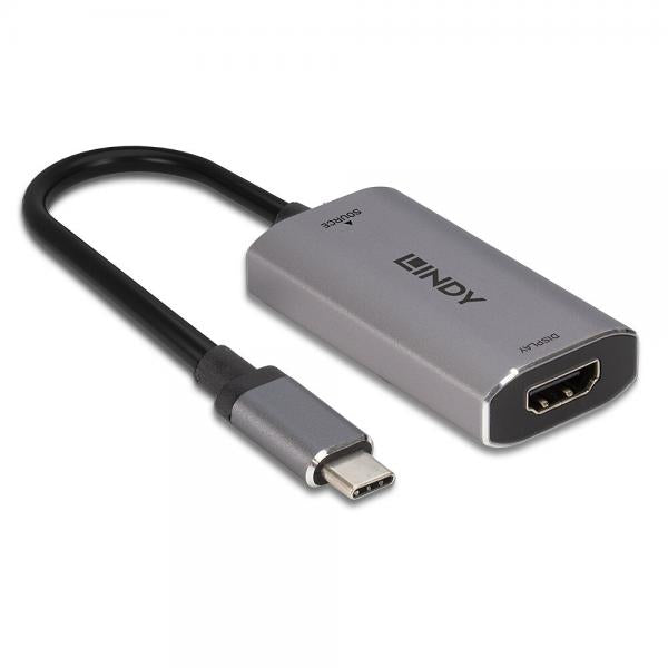 Lindy 43327 cavo e adattatore video 0,11 m USB tipo-C HDMI Nero, Grigio [LINDY43327] - ITPartners